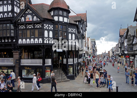 Die Zeilen in Chester, England, Vereinigtes Königreich Stockfoto