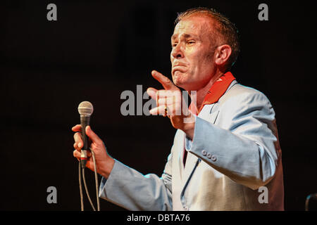 Senigallia, Italien. 3. August 2013. Summer Jamboree [International Festival 60 Wiederbelebung & Rock'n'Roll], Jackson Sloan erklingt, in Foro Annonario in Senigallia, Italien am 3. August 2013. Bildnachweis: Valerio Agolino/Alamy Live-Nachrichten Stockfoto