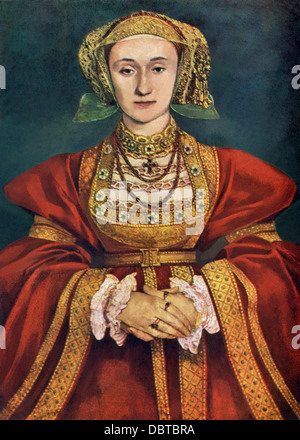 Hans Holbein der jüngere (1497-1543), herausragenden deutschen Renaissance Künstler malte dieses Porträt von Anne von Kleve. Stockfoto