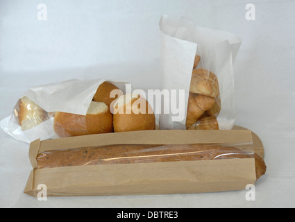 Brot-Stick, Brötchen und croissants Stockfoto