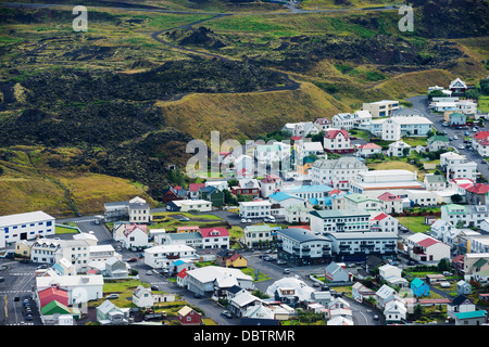 Heimaey Stadt, Insel Heimaey, Vestmannaeyjar, vulkanischen Westmännerinseln, Island, Polarregionen Stockfoto