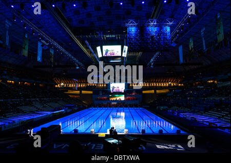 Barcelona, Spanien. 4. August 2013: Barcelonas Bürgermeister Xavier Trias erklärt der 15. FINA-Weltmeisterschaften im Palau Sant Jordi geschlossen. Bildnachweis: Matthi/Alamy Live-Nachrichten Stockfoto