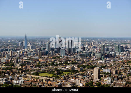 Luftaufnahme der Skyline von London Stockfoto