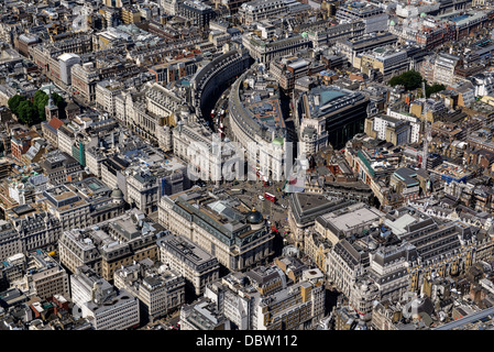 Luftbild der Regent Street und Umgebung. Stockfoto