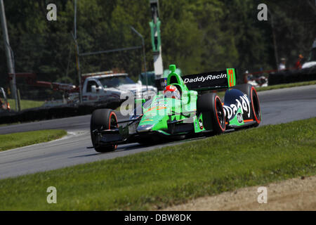 Lexington, Ohio, USA. 4. August 2013. IZOD Indycar Series, Honda Indy 200 in Mid-Ohio, Lexington, Ohio, USA, August 2-4 2013, JAMES HINCHCLIFFE, Andretti Autosport Credit: Ron Bijlsma/ZUMAPRESS.com/Alamy Live-Nachrichten Stockfoto