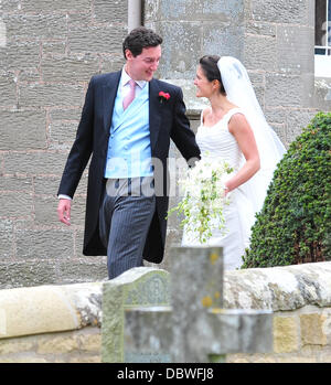 Andrew Charlton und Edwina Palmer die Hochzeit von Andrew Charlton und Edwina Palmer in der Edrom Kirche in Duns Berwickshire, Schottland - 03.09.11 Stockfoto