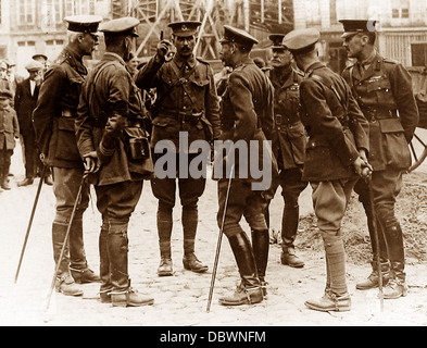 King und Prince Of Wales besuchen Frankreich während WW1 Stockfoto