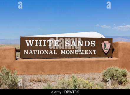 Hierhin zum White Sands National Monument in der Nähe von Alamogordo, New Mexico, USA Stockfoto