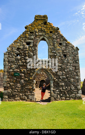 Kapelle am Dunnottar Castle in der Nähe von Stonehaven, Aberdeenshire, Schottland Stockfoto