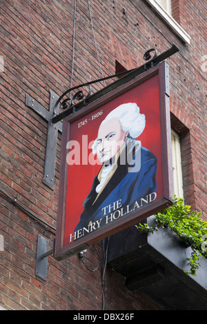 Henry Holland Pub Schild; Duke Street; London; England; VEREINIGTES KÖNIGREICH; Stockfoto