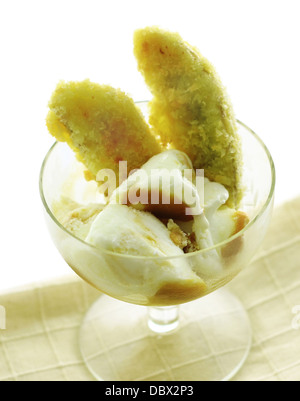 Tempura Banane. Ungewöhnliche japanische Dessert. Stockfoto