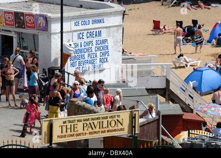 Broadstairs, Kent, England, UK. Fast Food in Viking Bay Stockfoto