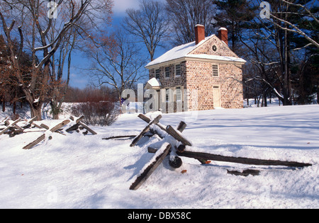 GEORGE WASHINGTON HAUPTSITZ IM WINTER SNOW VALLEY FORGE PENNSYLVANIA USA Stockfoto