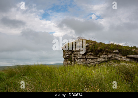 Stürmische Sommerhimmel über Tavy Cleave, Dartmoor Nationalpark Devon Uk Stockfoto