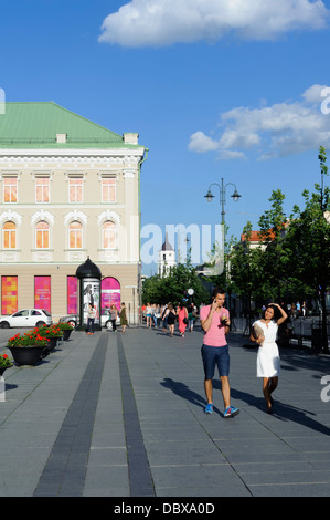 Gedimino-Prospekt in Vilnius, Litauen, Europa, UNESCO-Welterbe Stockfoto