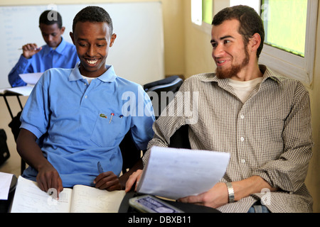 Lehrer und Schüler, Hargeysa, Somaliland. Stockfoto