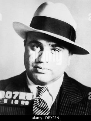 1920ER JAHREN GEFÄNGNIS FAHNDUNGSFOTO VON CHICAGO GANGSTER SCARFACE AL CAPONE Stockfoto