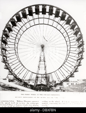 1890S 1893 CHICAGO WELTEN FAIR RIESENRAD COLUMBIAN EXPOSITION CHICAGO ILLINOIS USA Stockfoto