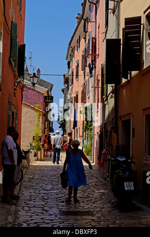 Rovinj Istrien Adria Kroatien Europa gepflasterten Gassen Stockfoto