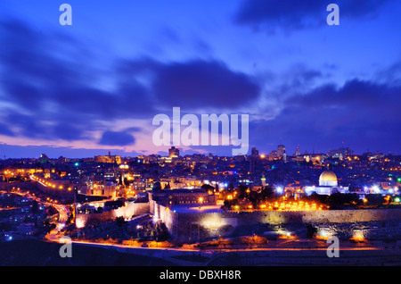 Skyline der Altstadt und den Tempelberg in Jerusalem, Israel. Stockfoto