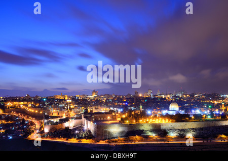 Skyline der Altstadt und den Tempelberg in Jerusalem, Israel. Stockfoto