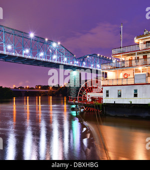 Showboat auf dem Tennessee River in Chattanooga, Tennessee. Stockfoto