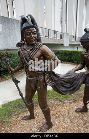 AMERICAN ROYALTY INDISCHEN ERBES SKULPTUR (© BRADLEY COOLEY 2007) MUSEUM OF FLORIDA GESCHICHTE TALLAHASSEE FLORIDA USA Stockfoto