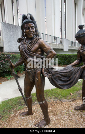 AMERICAN ROYALTY INDISCHEN ERBES SKULPTUR (© BRADLEY COOLEY 2007) MUSEUM OF FLORIDA GESCHICHTE TALLAHASSEE FLORIDA USA Stockfoto