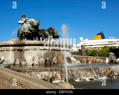 Gefion-Brunnen im Hafen von Copenhagen, Dänemark Stockfoto