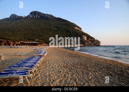 Italien, Latium, Nationalpark Circeo, Mount Circeo und Strand Sabaudia Stockfoto