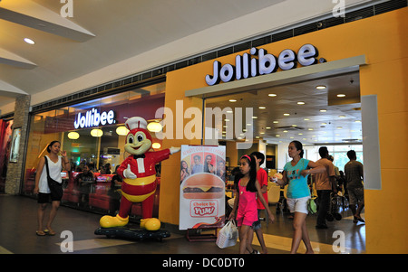 Jollibee Restaurant-Fast Food Outlet SM City Mall Cebu. Größte Fast-Food-Outlet in Philippinen mit mehr als 10.000 Mitarbeiter Stockfoto