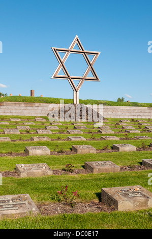 Starof David am jüdischen Friedhof, kleine Festung Theresienstadt Memorial, Tschechische Republik Stockfoto