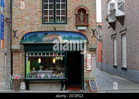 Brügge Belgien Flandern Europa Brugge kleine italienische Pasta shop Stockfoto