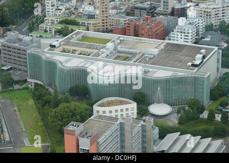 Tokyo National Art Center, Luftbild wie gesehen von Mori Tower, Tokyo, Japan. Stockfoto