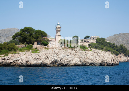 Leuchtturm am Cap de Formentor auf der Balearischen Insel Mallorca Stockfoto