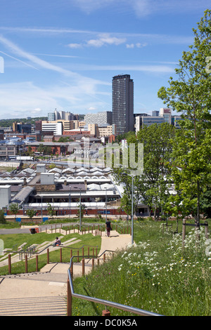 Sheffield Stadtzentrum Panorama Stockfoto