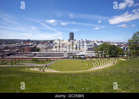 Sheffield Stadtzentrum Panorama Stockfoto