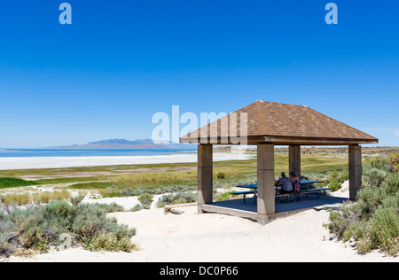 Bridger Bay Beach, Antelope Island, Antelope Island State Park, Great Salt Lake City, Utah, USA Stockfoto