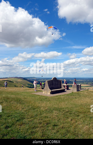 Ein Sommermorgen in Teufels Deich in der South Downs National Park Stockfoto