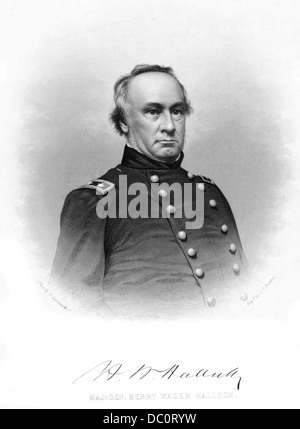 1800S 1860S PORTRAIT GENERAL HENRY WAGER HALLECK ALLGEMEINE CHEF DER UNIONS-ARMEE VON 1862 BIS 1864 VOR ERTEILUNG Stockfoto