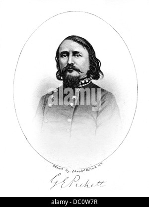 3. JULI 1863 ERINNERT CSA GENERAL GEORGE PICKETT AM MEISTEN FÜR PICKETTS CHARGE EINEN VERGEBLICHEN VERSUCH WÄHREND DER SCHLACHT VON GETTYSBURG Stockfoto