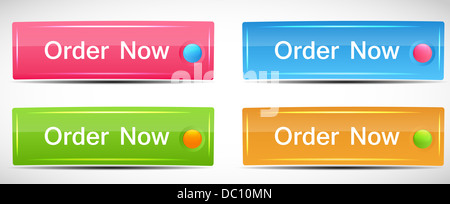 Glänzende Rechteck-Menü-Buttons-Vektor-illustration Stockfoto