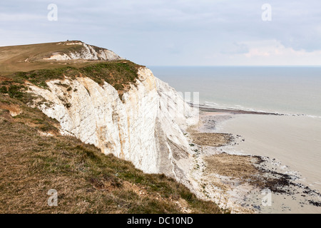 Steilen weißen Kreidefelsen am Beachy Head, East Sussex, Südengland Stockfoto