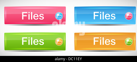 Glänzende Rechteck-Menü-Buttons-Vektor-illustration Stockfoto