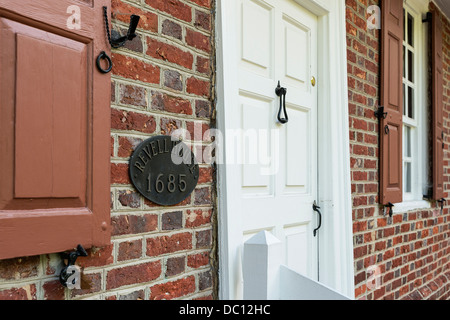 Die historischen Einzimmer-Revell House, das älteste Gebäude in Burlington County, Inc. Burlington, New Jersey, USA. 1865 Stockfoto