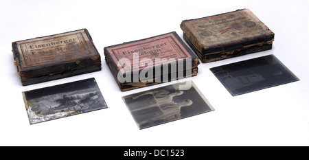 alte Fotografie Glasplatten Stockfoto