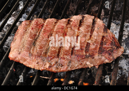 Rindfleisch Lende Top Sirloin-Steak auf dem BBQ Grill kochen Stockfoto