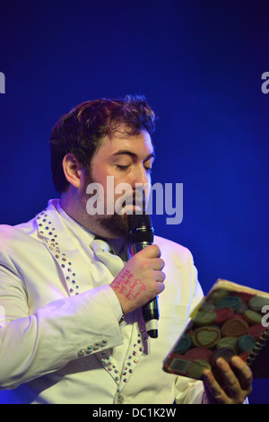 Nick-Helm, Fosters Comedy Award Nominee, Pleasance Pressevorstellung, Edinburgh Fringe 2013 Stockfoto