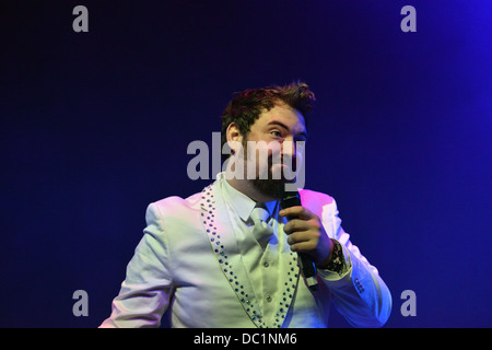 Nick-Helm, Fosters Comedy Award Nominee, Pleasance Pressevorstellung, Edinburgh Fringe 2013 Stockfoto