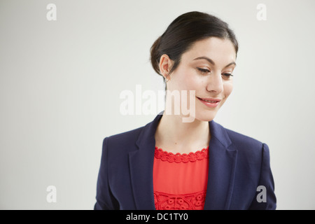 Ehrliches Porträt der Geschäftsfrau Stockfoto